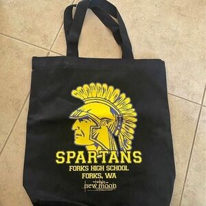 New Neca Twilight New Moon Spartans Forks High School Black Tote Bag